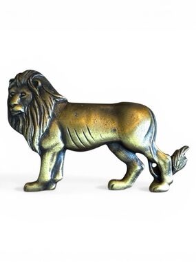 Vintage Majestic Bronze-Toned Lion Brooch Pin